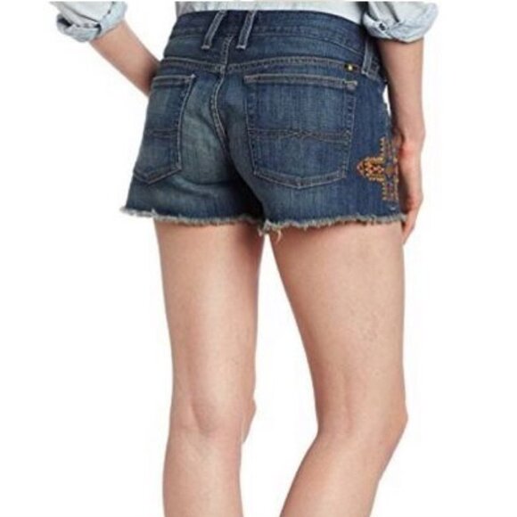 Lucky Brand Aztec Cut Off Riley Jean Denim Shorts - Picture 2 of 12